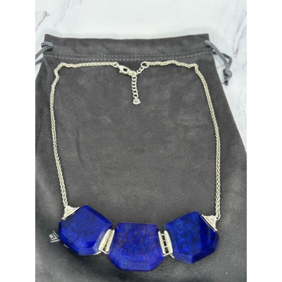Vintage EUC Silpada "Blue Grotto" Necklace N3024 Lapis, Rock Crystal, Sterling - Picture 5 of 10